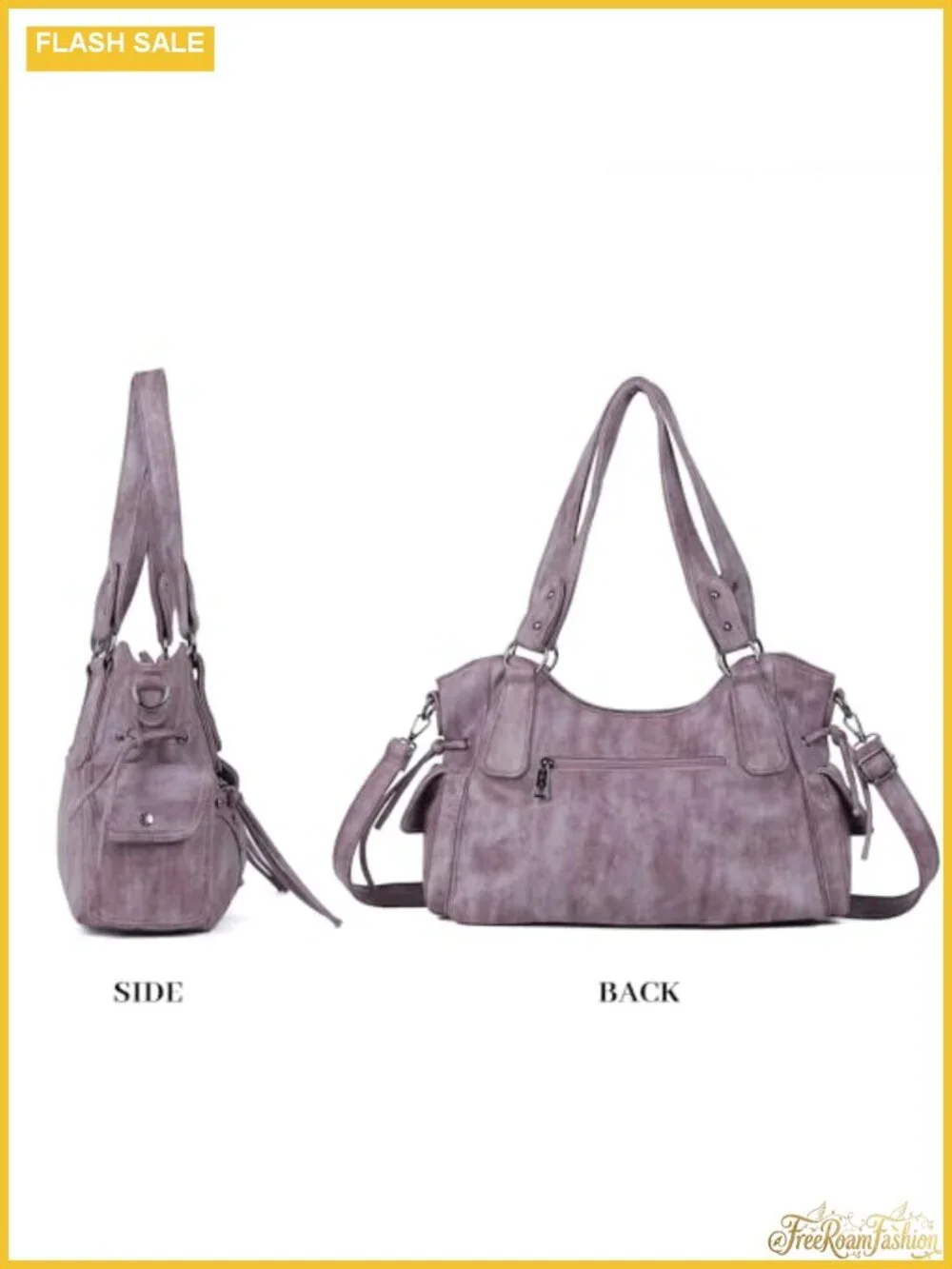 Retro Washed Vegan Leather Hobo Bag with Crossbody Strap, Roomy Satchel Purse